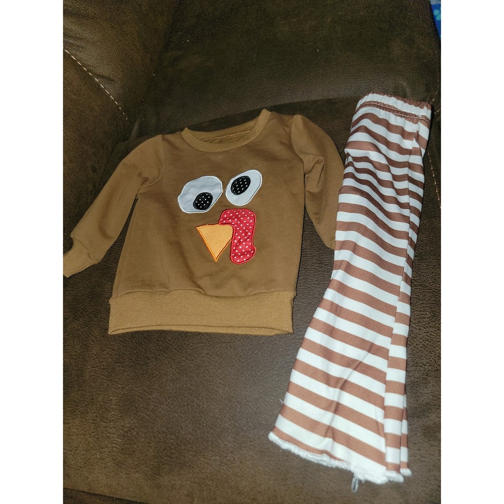 Boutique fall Thanksgiving turkey‎ outfit size 6 9 months